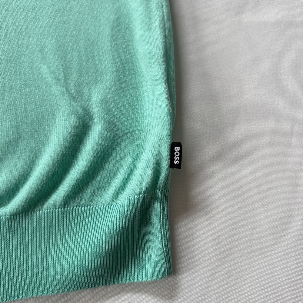 Hugo Boss Mint Green Knitted Short Sleeve Shirt - Picture 5 of 10